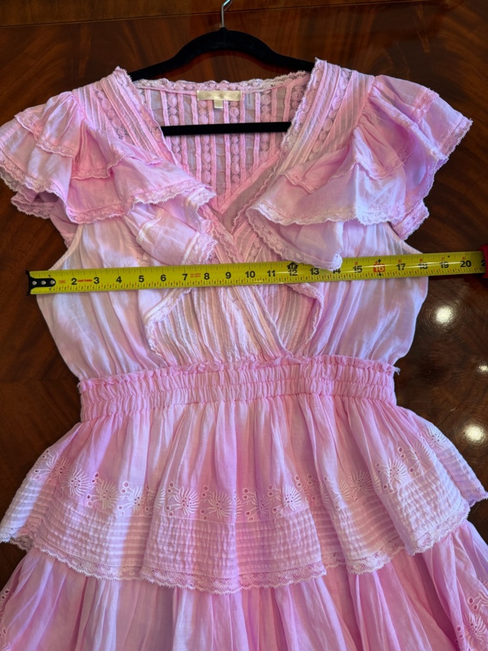 New Loveshackfancy Gwen Dress Peony Pink Size Medium - Picture 16 of 17